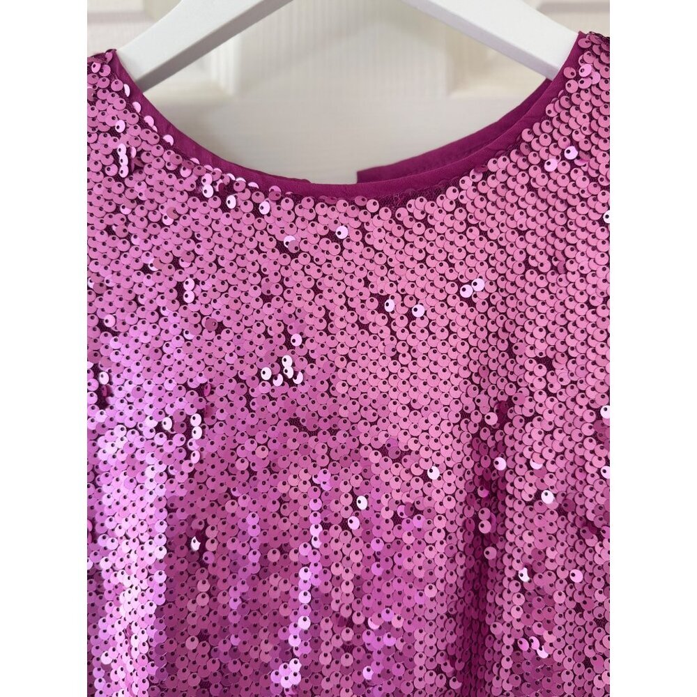 Hemline Hausen Pink Sequin Structured Shoulder Pa… - image 13